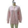 Lazy Style Women's New Fresh And Casual Lantern Sleeves Pink Cardigan Button Knit Loose Sweater