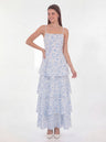 Elegant Womens Long Dress Backless Floral-print